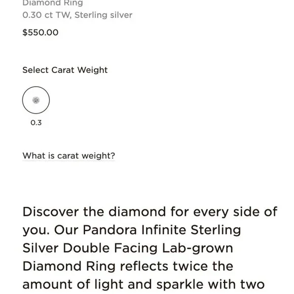 Pandora Infinite Sterling Silver Double-Facing Lab-grown Diamond Ring - Picture 7 of 7